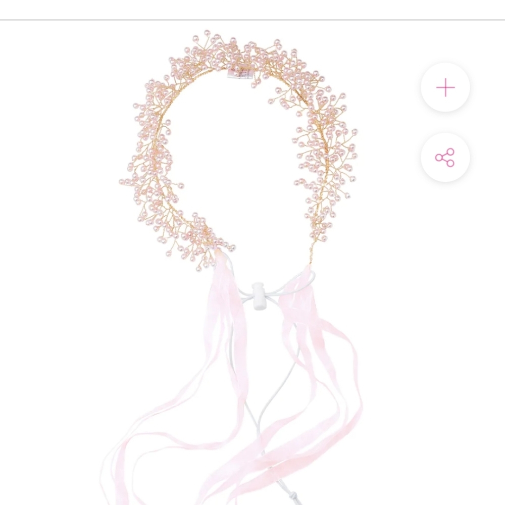 Project 6 NY Girls Pink Pearl Hair Wreath Headband